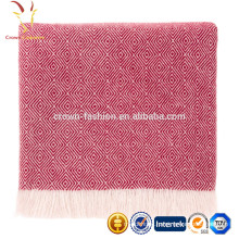 Hot Sale Wool Cashmere Blended Woven Travel Throws Blankets